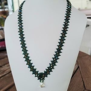 Beaded Custom Handwoven Crystal Necklace